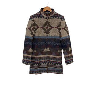 Cowgirl Legend Aztec Jacket Medium Southwestern Wool Full Zip Western Cowgirl